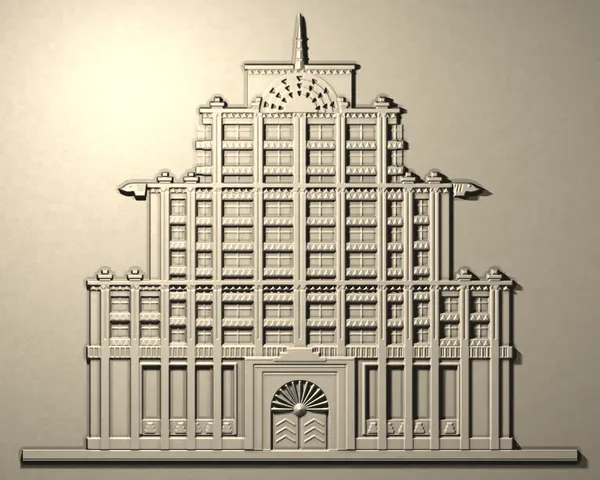 Plaster cast of a Art Deco façade