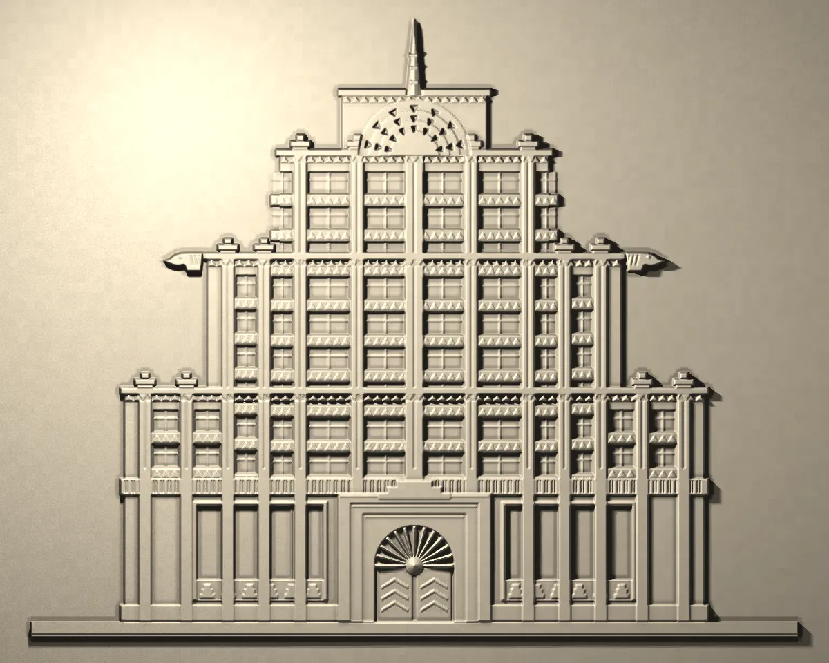 Plaster cast of a artdeco façade