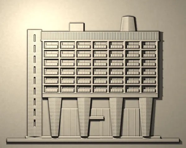 Plaster cast of a Brutalism façade