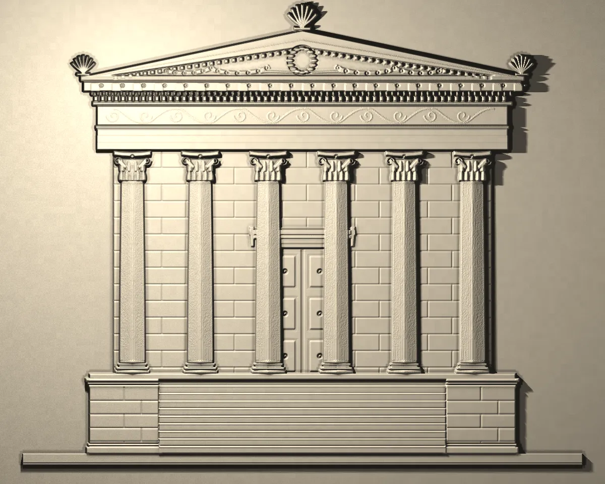 Plaster cast of a classical façade