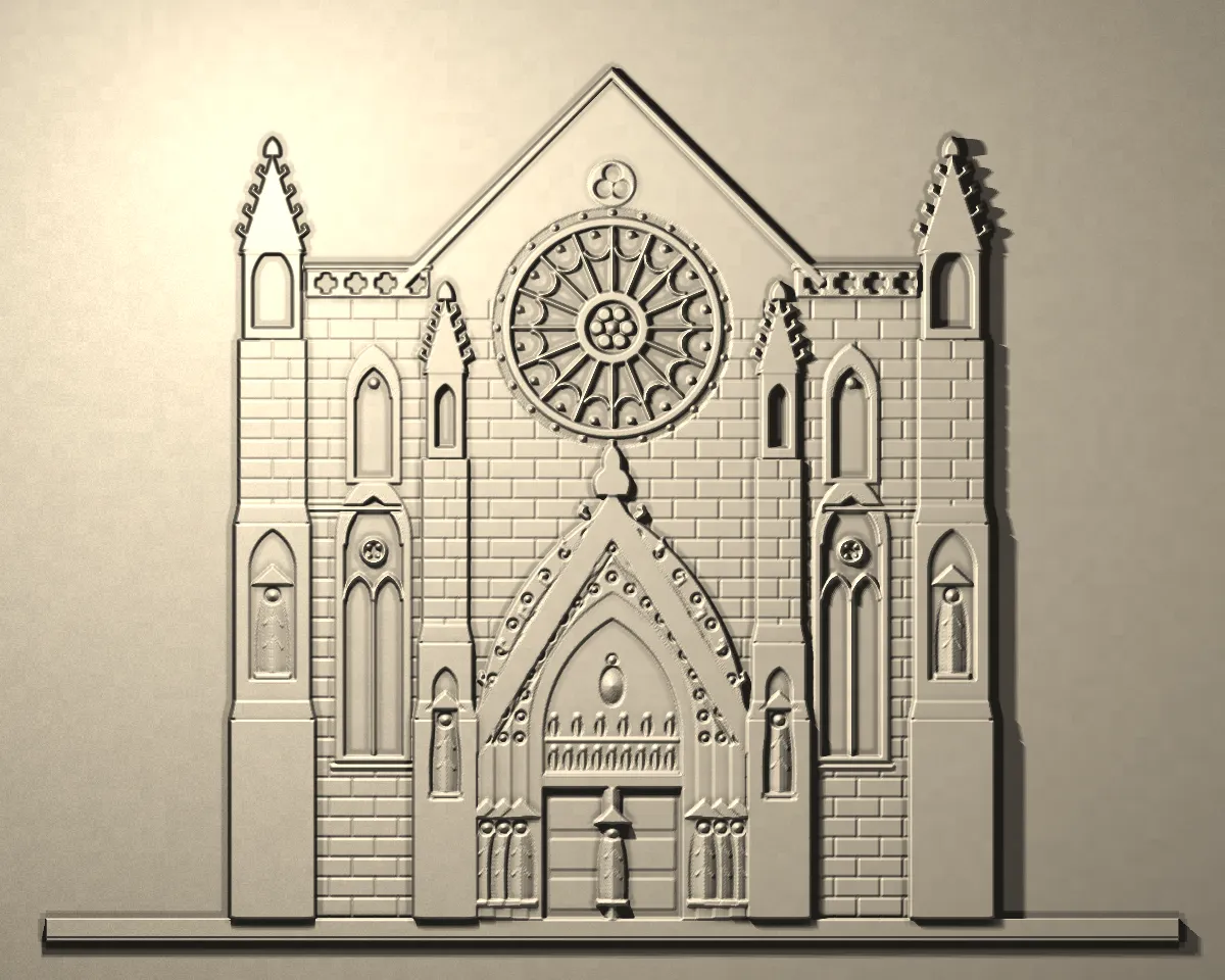 Plaster cast of a gothic façade