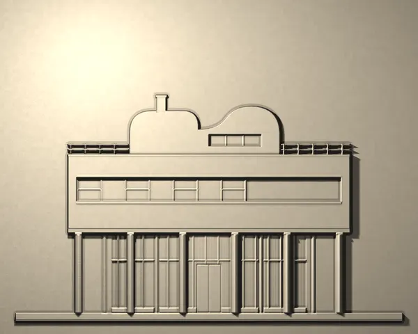 Plaster cast of a Modernism façade