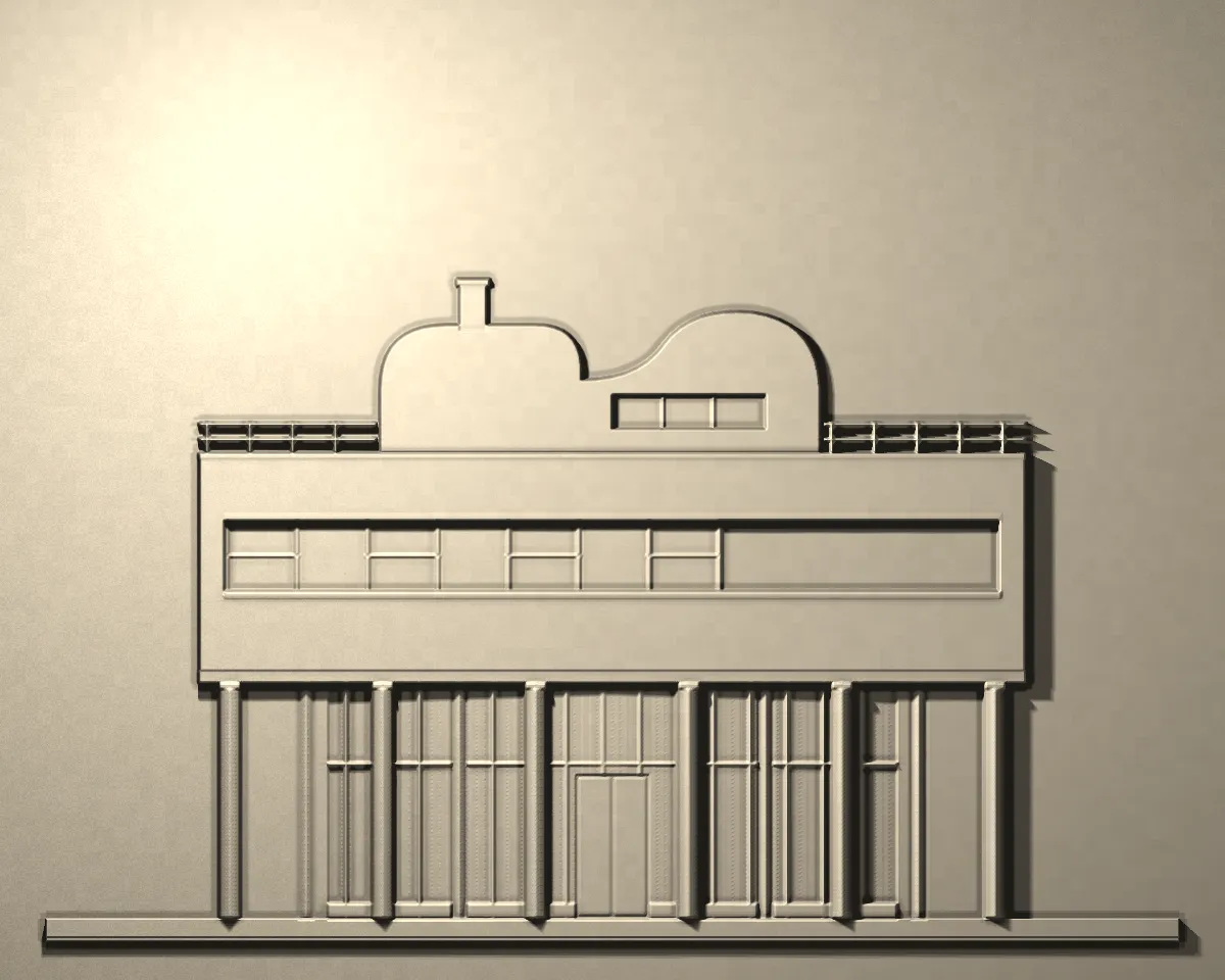 Plaster cast of a modernism façade