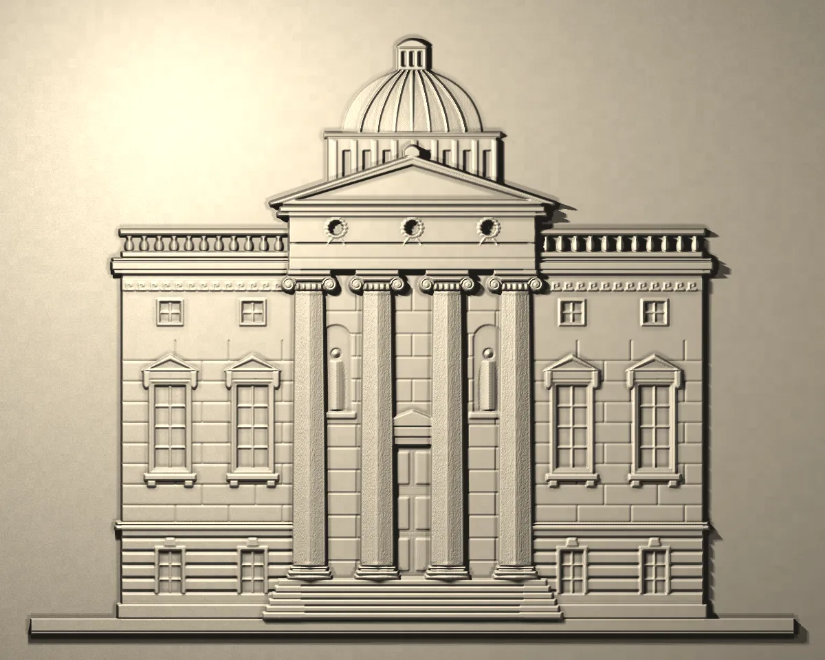 Plaster cast of a neoclassical façade
