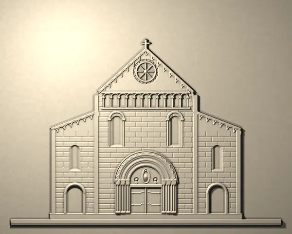 Plaster cast of a Romanesque façade